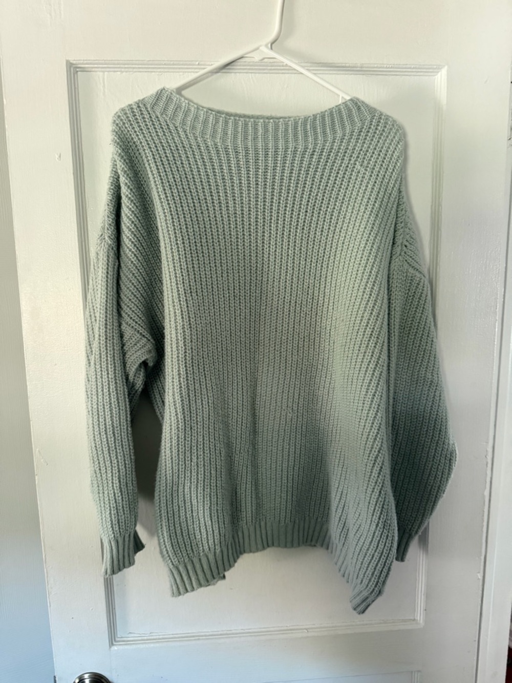 Women's Cozy Rib Knit Crewneck Sweater in Soft Sage